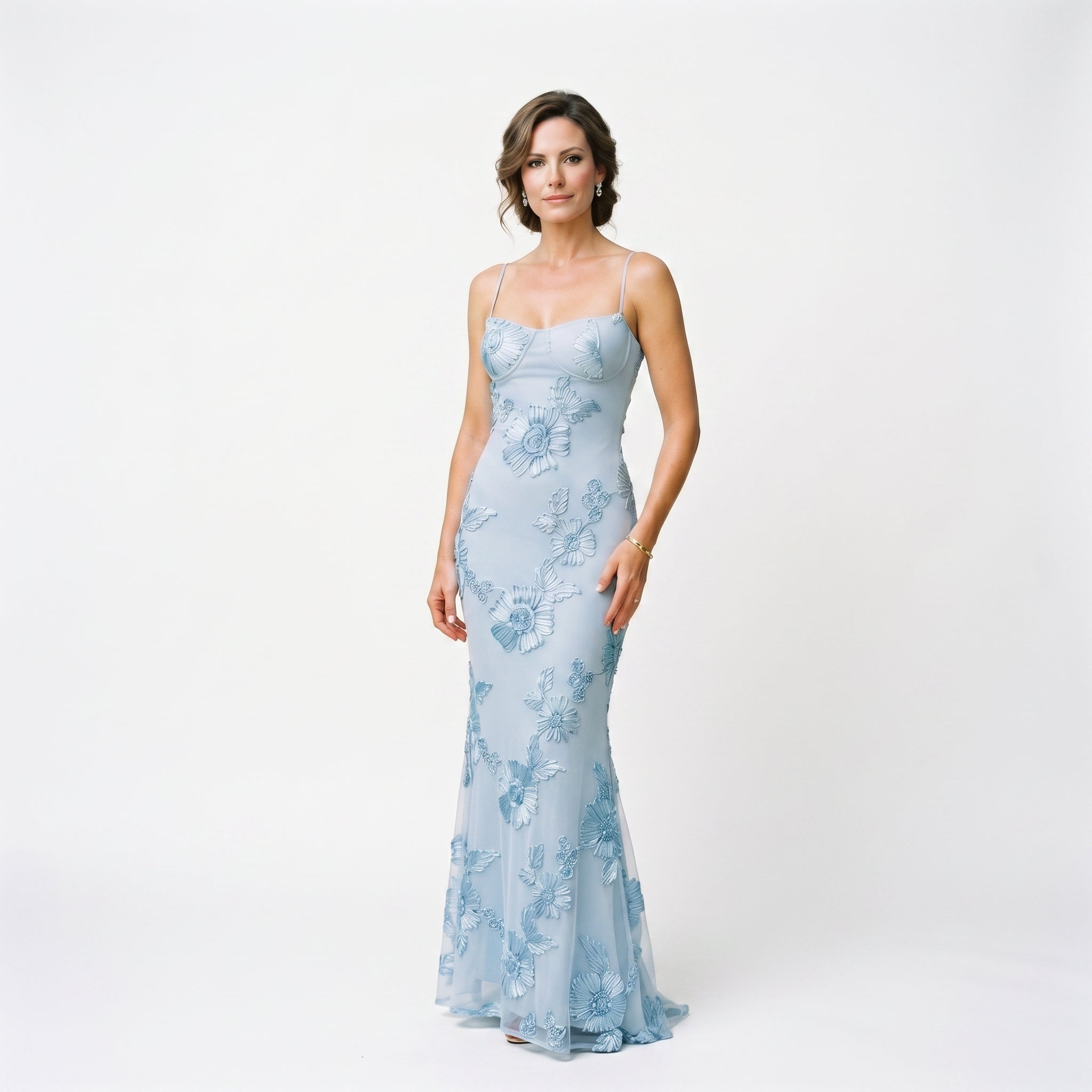 Cassia | Floral Jacquard Corset Maxi Dress