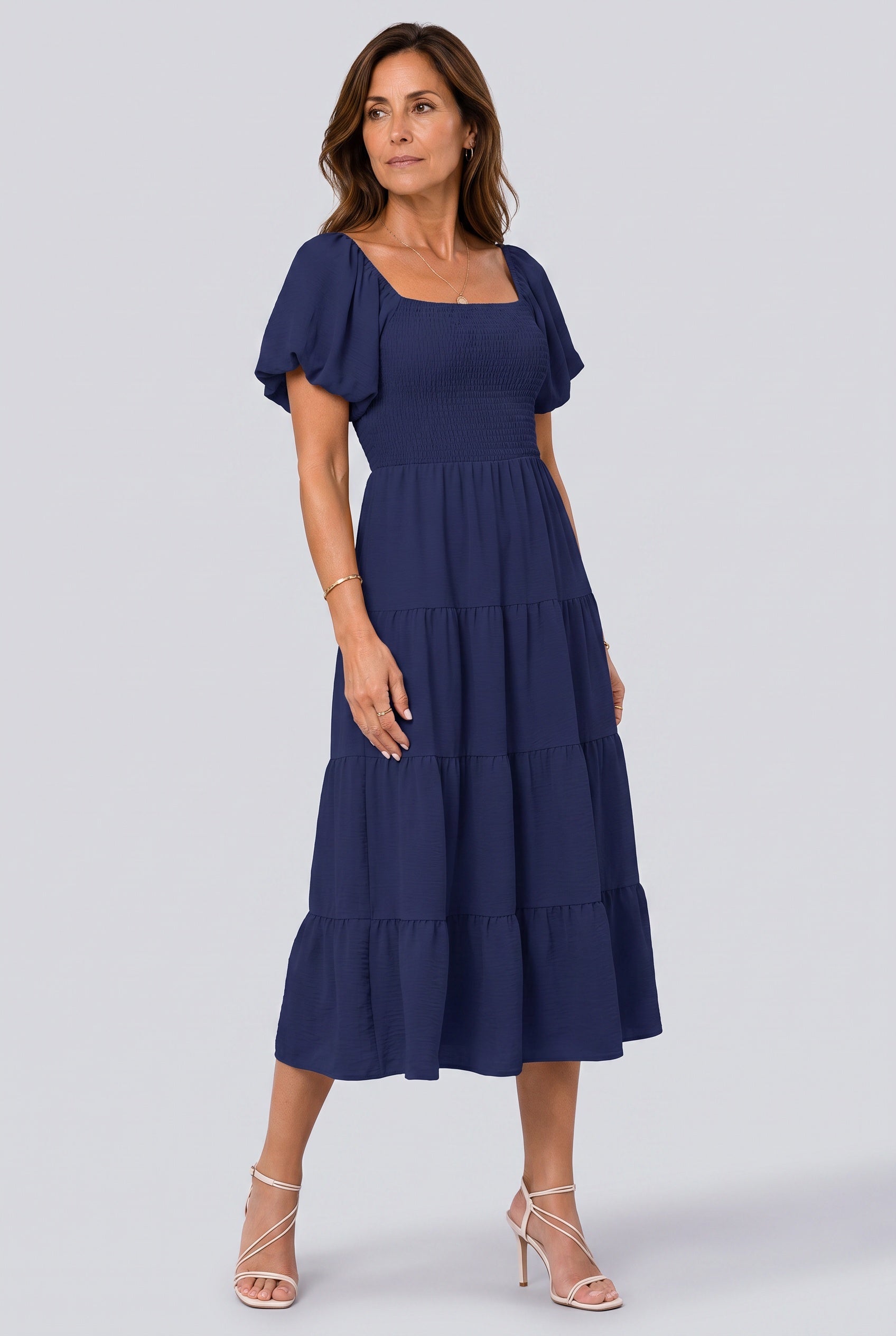 Evie | Smocked Bodice Midi Dress