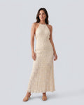 Naia | Pleated Halter Maxi Dress