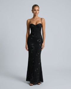 Kira | Spaghetti Strap Corset Bodice Maxi Dress