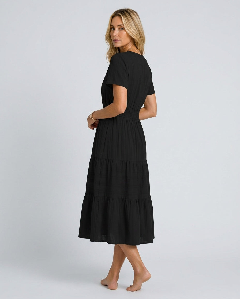 Leticia | Flowy Boho Garden Party Midi Dress