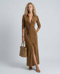 Marlowe | Suede-Look Single-Breasted Belted Maxi
