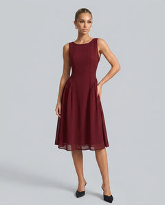 Fleur | Sleeveless Chiffon Midi Dress