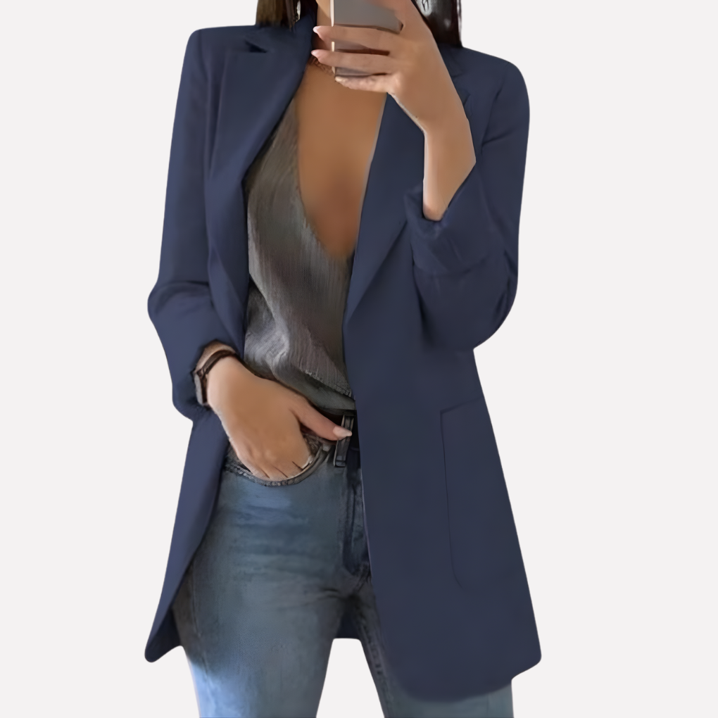 Seraphina | Long Front-Pocket Blazer