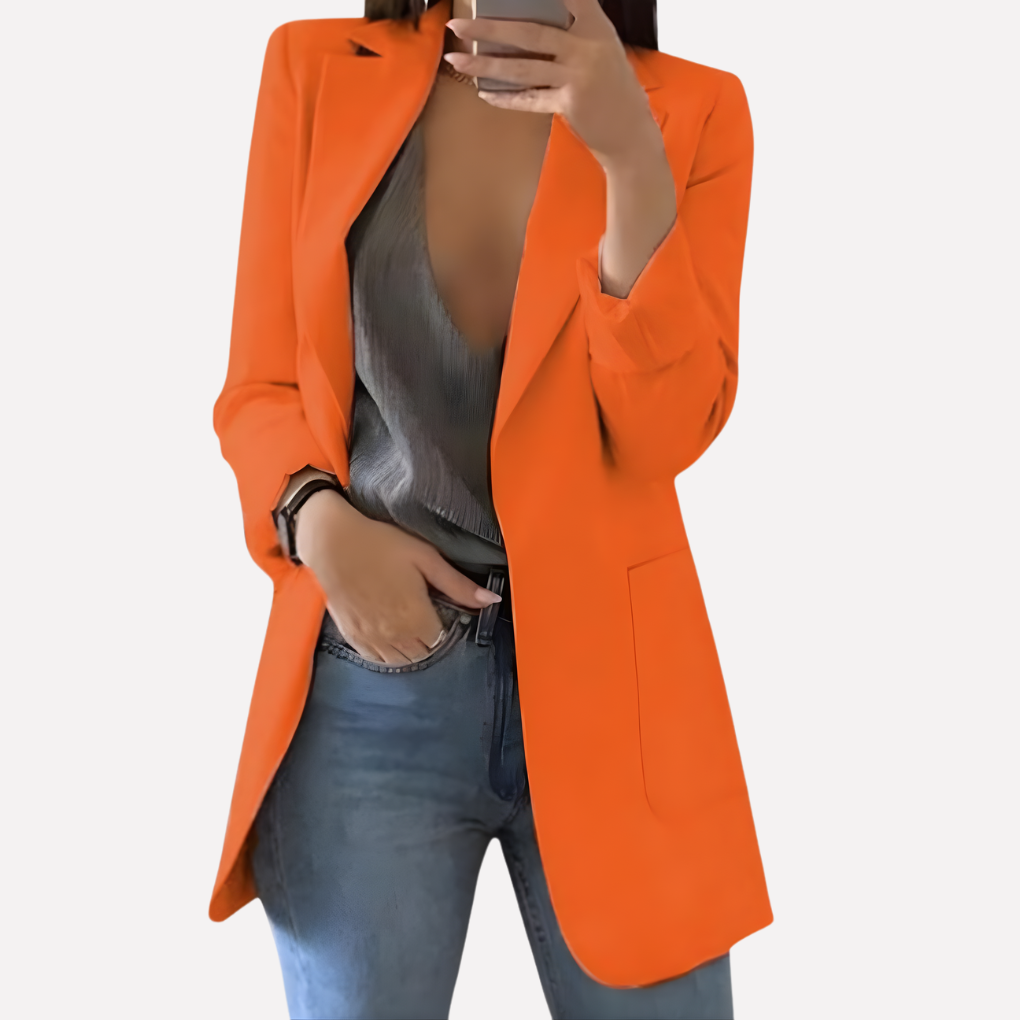 Seraphina | Long Front-Pocket Blazer