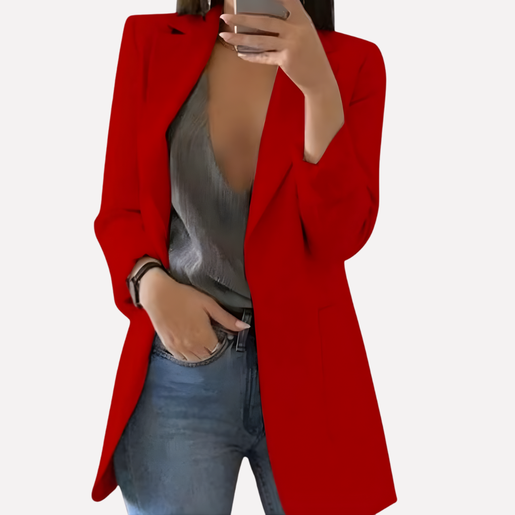 Seraphina | Long Front-Pocket Blazer