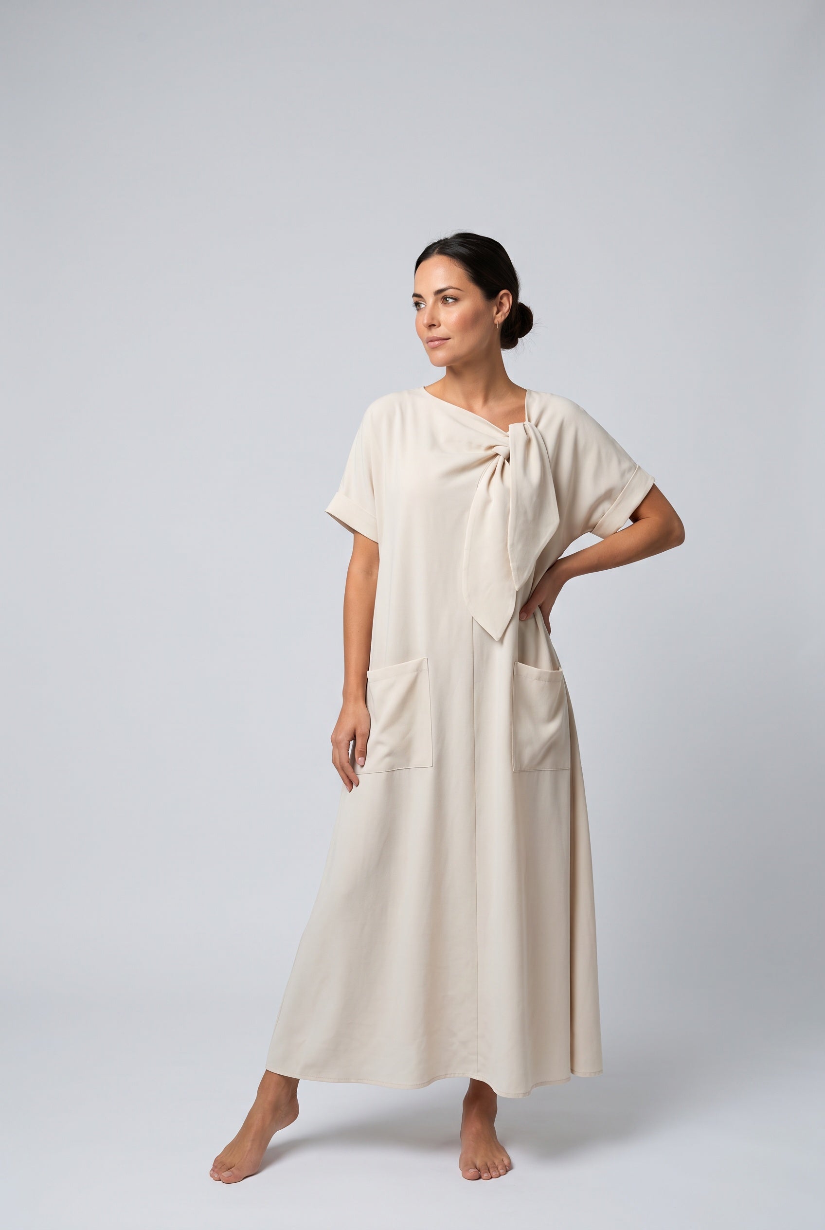 Sabine | Tie Neck Relaxed Maxi Dress