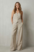 Linéaura | Sleeveless Tailored Vest & Wide-Leg Trouser Set