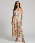 Aurelle | Halter Neck Floral Midi Dress