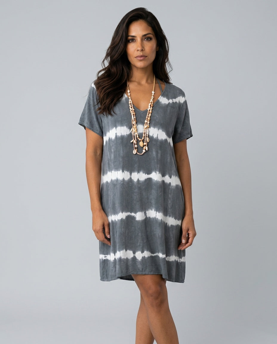 Leona | Short Sleeve Tie-Dye T-Shirt Dress