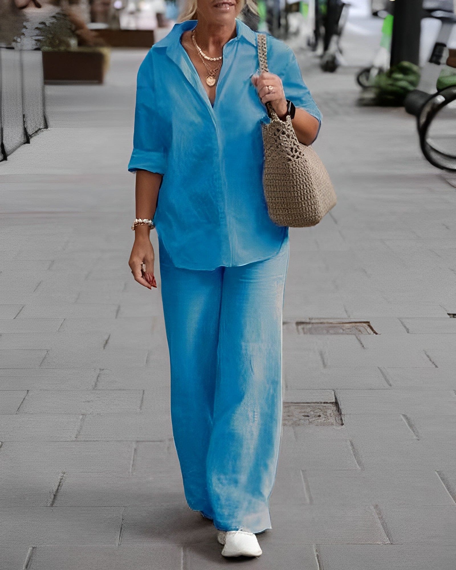 Ottavia | Lightweight Blouse & Wide-Leg Trouser Co-ord Set
