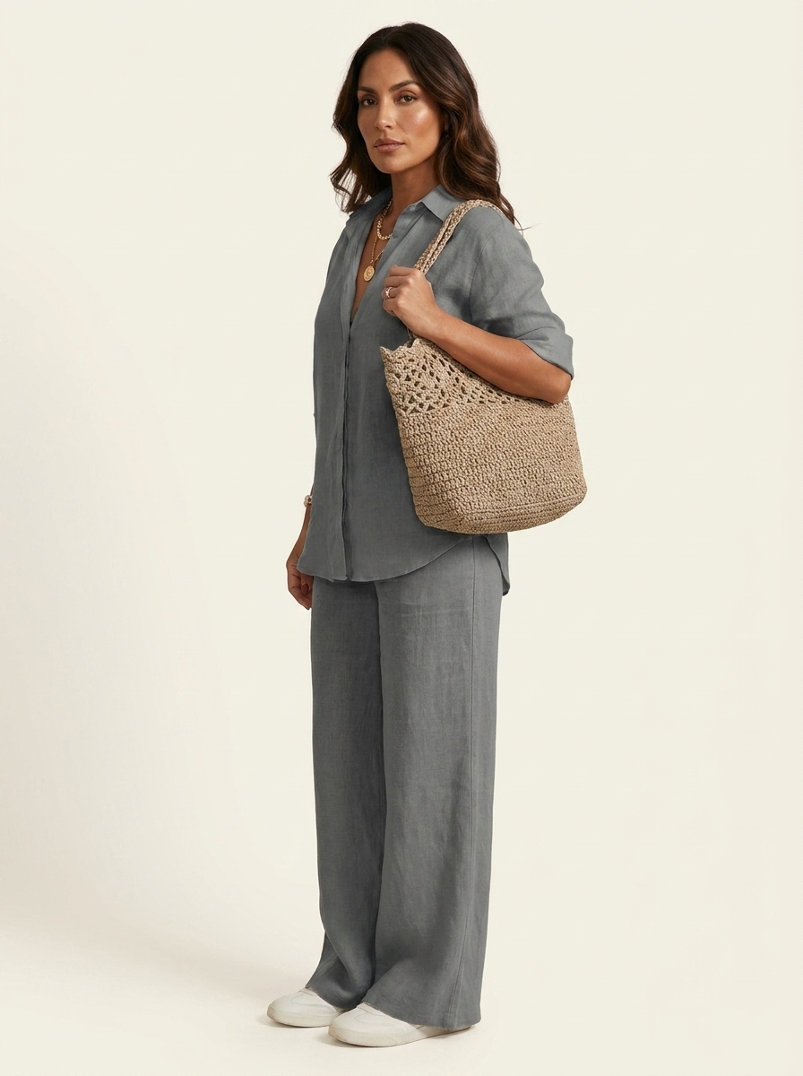 Ottavia | Lightweight Blouse & Wide-Leg Trouser Co-ord Set