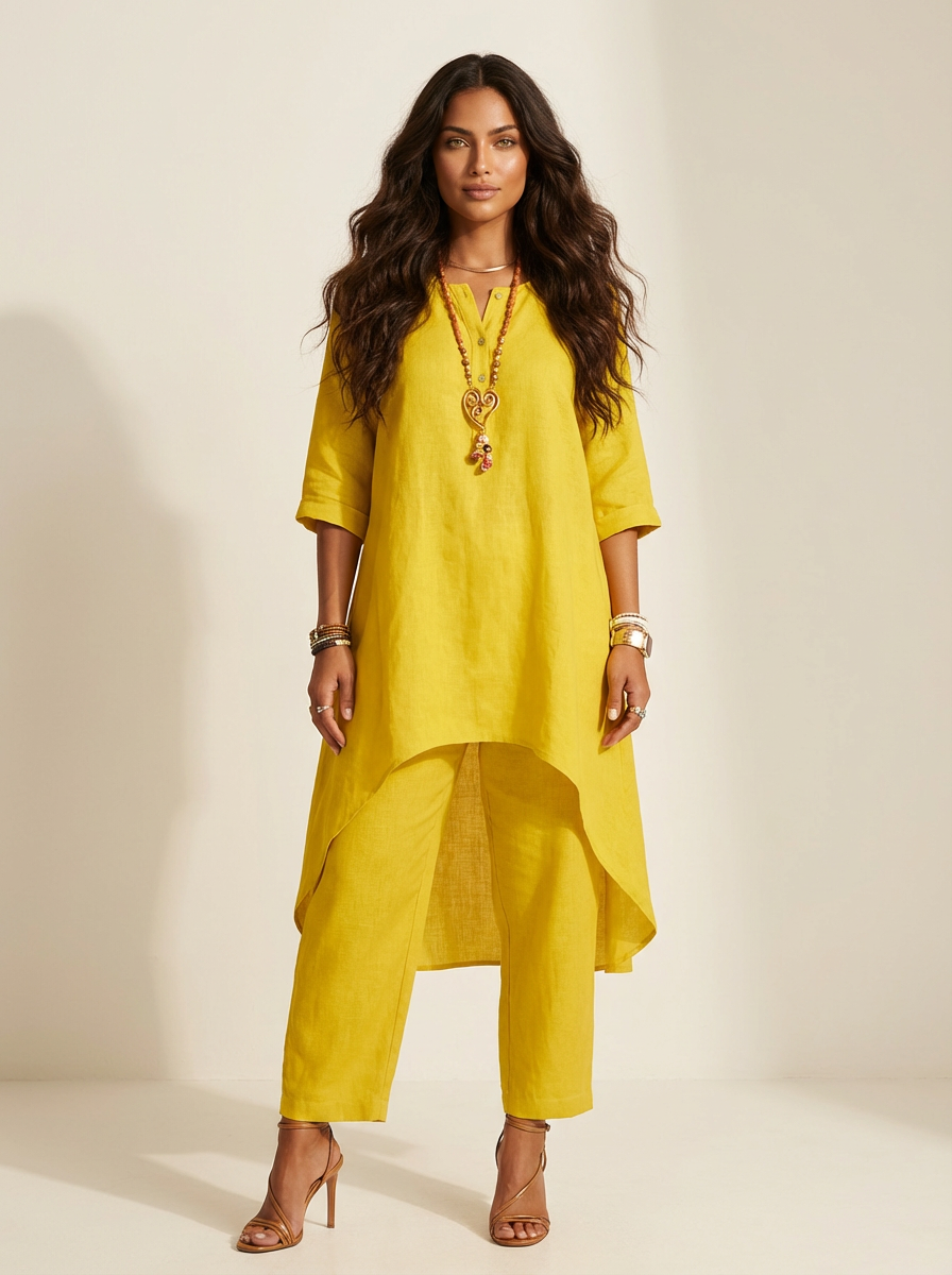 Soraya | Linen-Look Wide-Leg Co-ord Set
