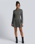 Naia | Button-Front Pleated Mini Dress
