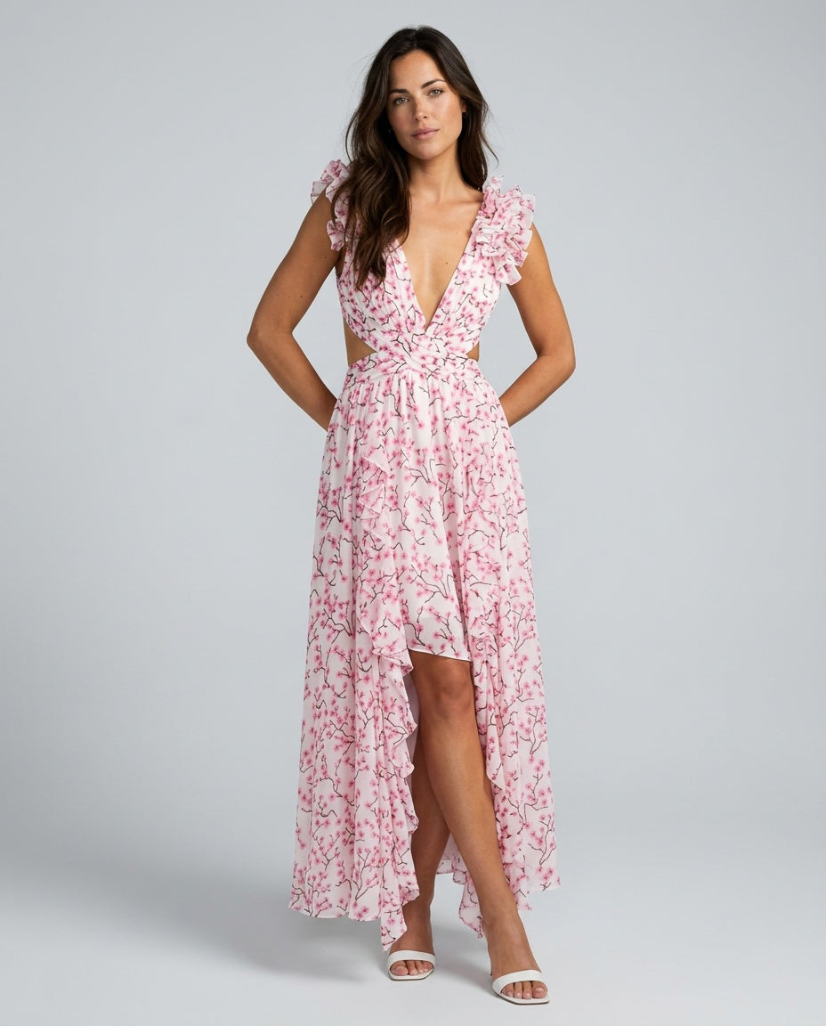 Aurelia | Sleeveless Floral Print Maxi Dress