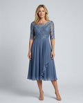 Helena | Embroidered Chiffon Midi Dress