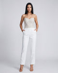 Selène | Strapless Sequin Bodice Straight Leg Jumpsuit