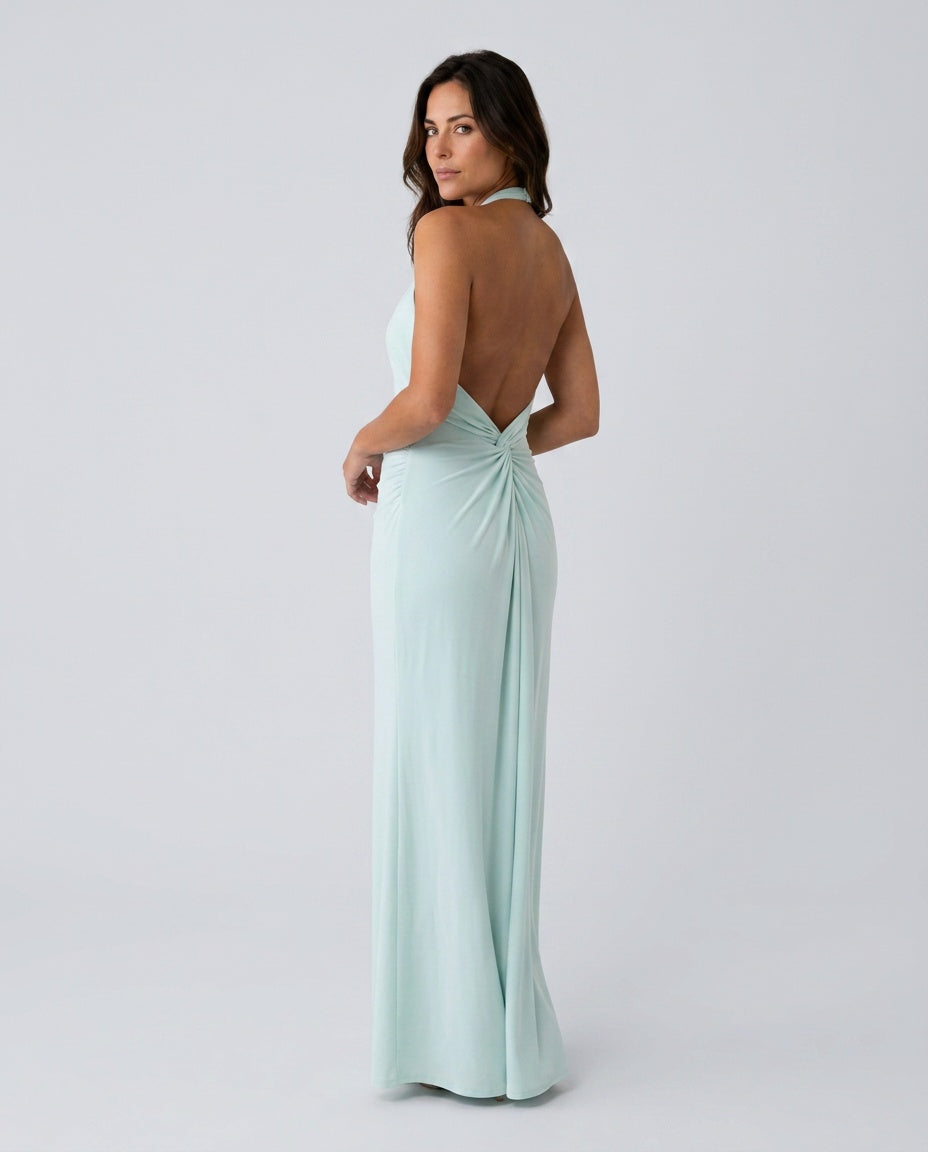 Ellie | Halter Neck Sleeveless Maxi Dress
