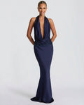 Giselle | Halter Neck Beaded Embroidered Maxi Dress