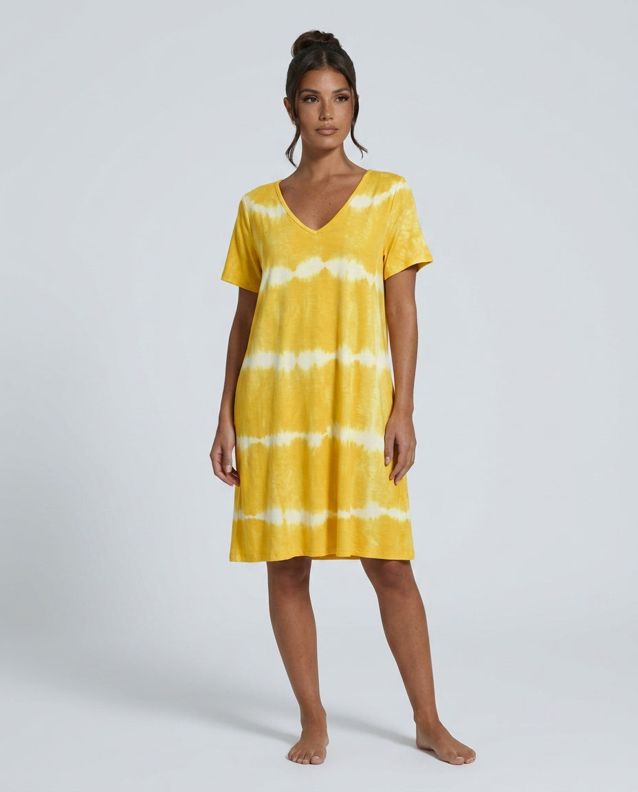 Leona | Short Sleeve Tie-Dye T-Shirt Dress