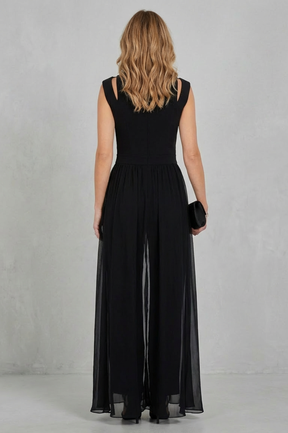 Maelira | Sheer Panel Cutout Wide-Leg Jumpsuit