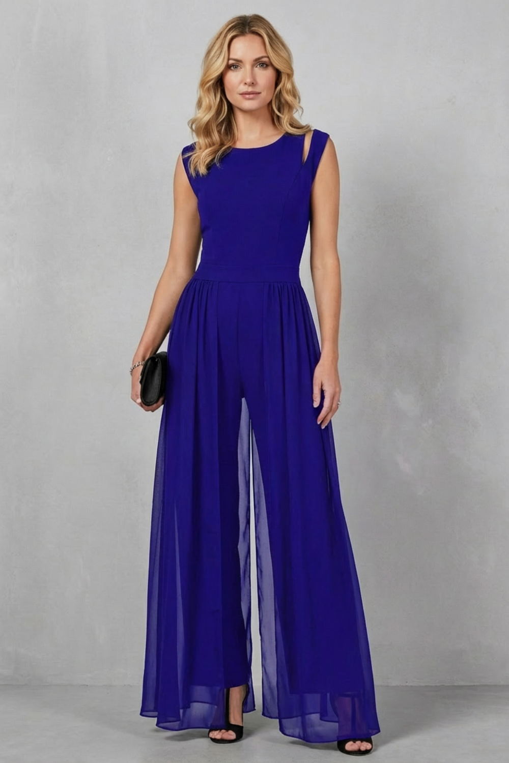 Maelira | Sheer Panel Cutout Wide-Leg Jumpsuit