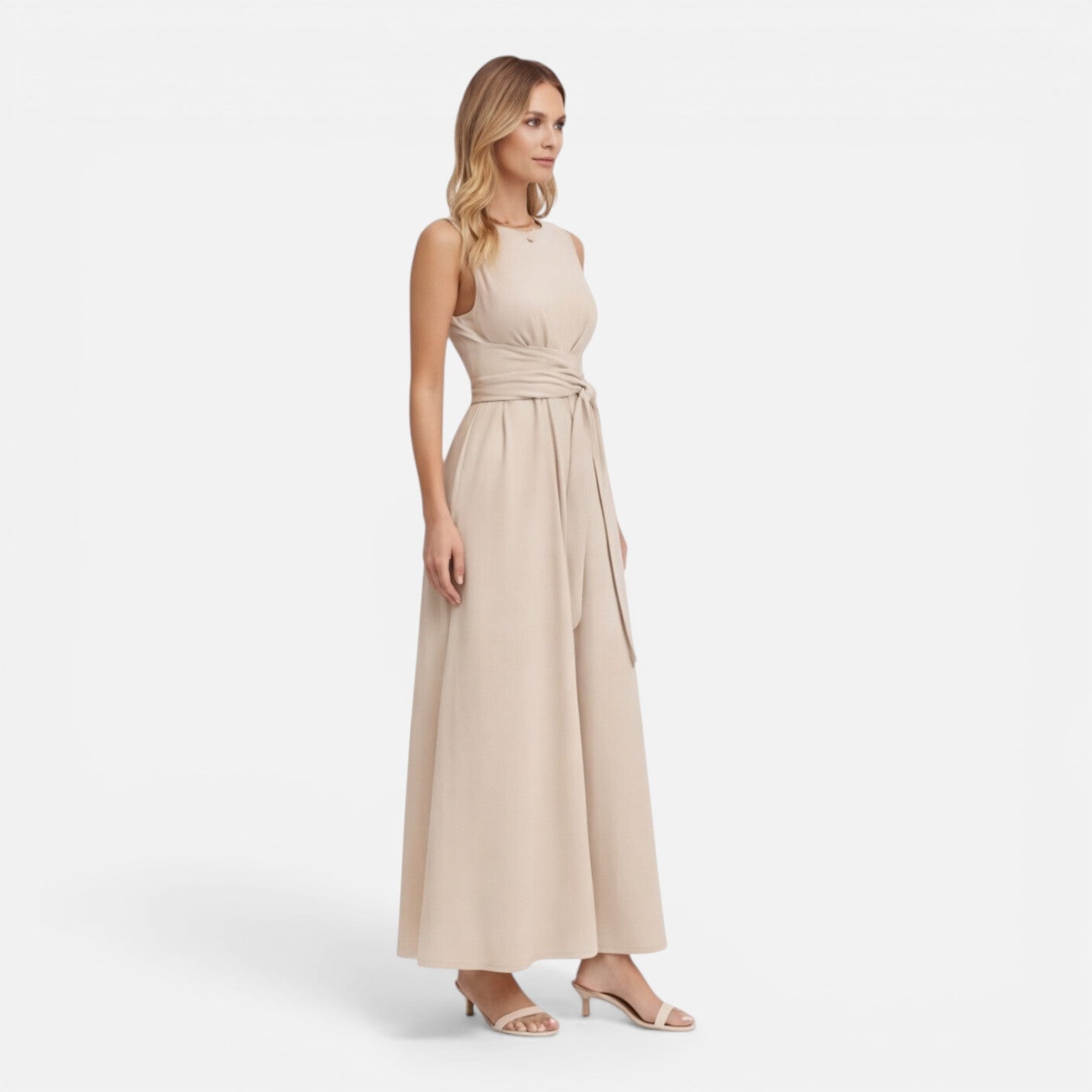 Elena | Twist Waist Sleeveless Maxi Dress
