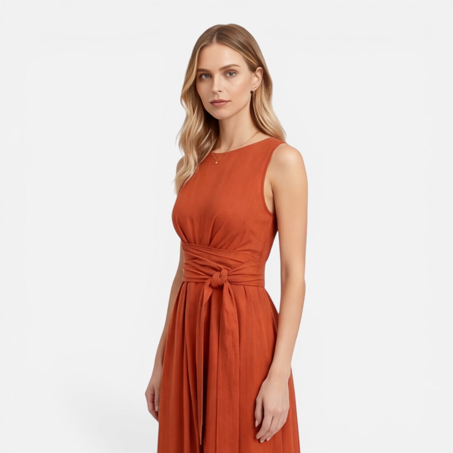 Elena | Twist Waist Sleeveless Maxi Dress