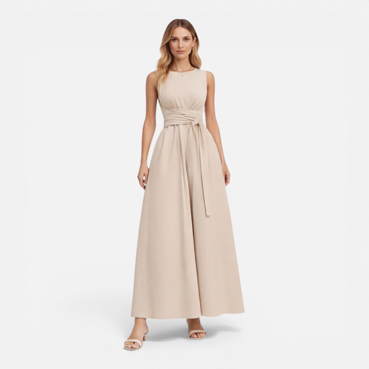 Elena | Twist Waist Sleeveless Maxi Dress