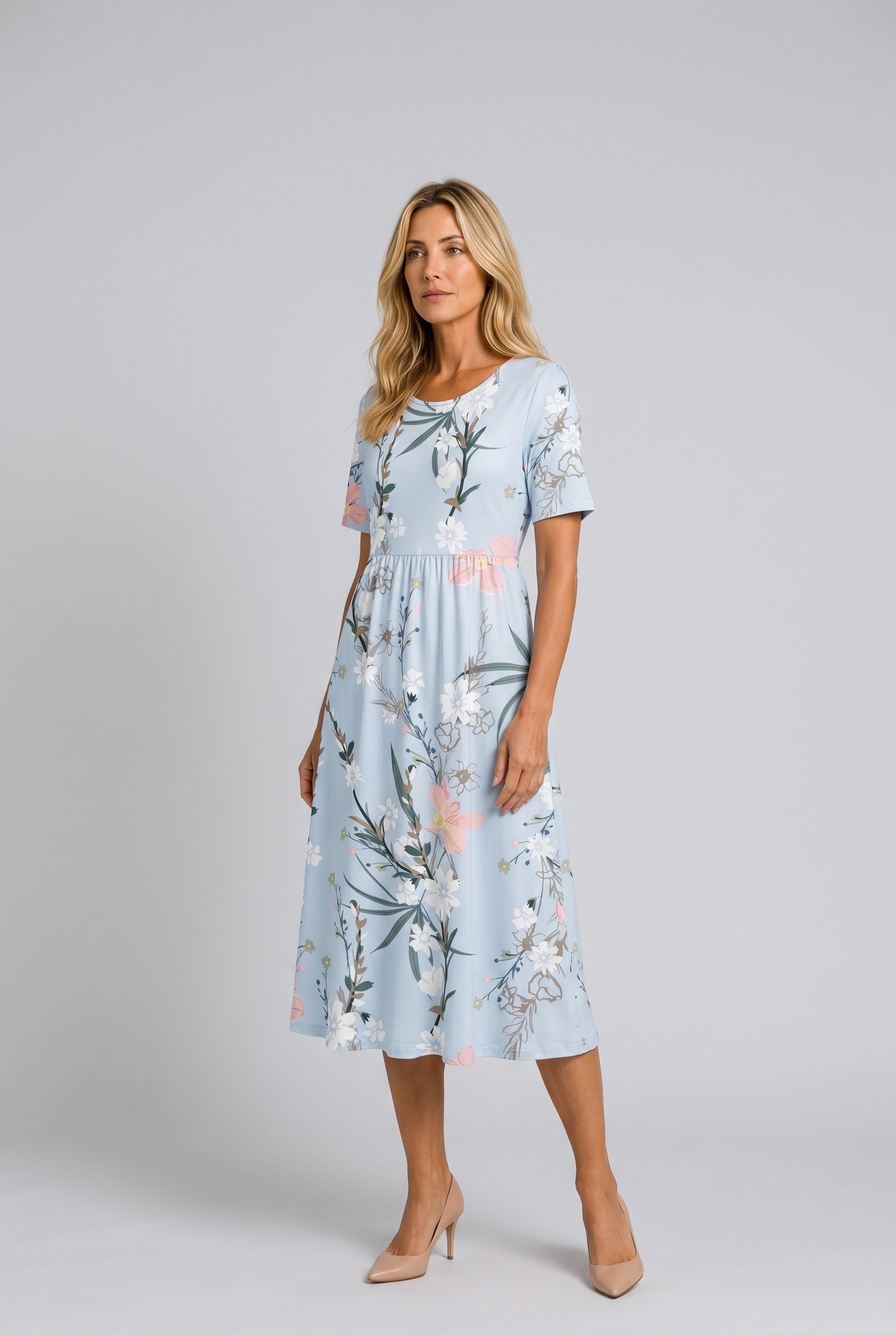 Fiona | Floral Print Relaxed Midi Dress