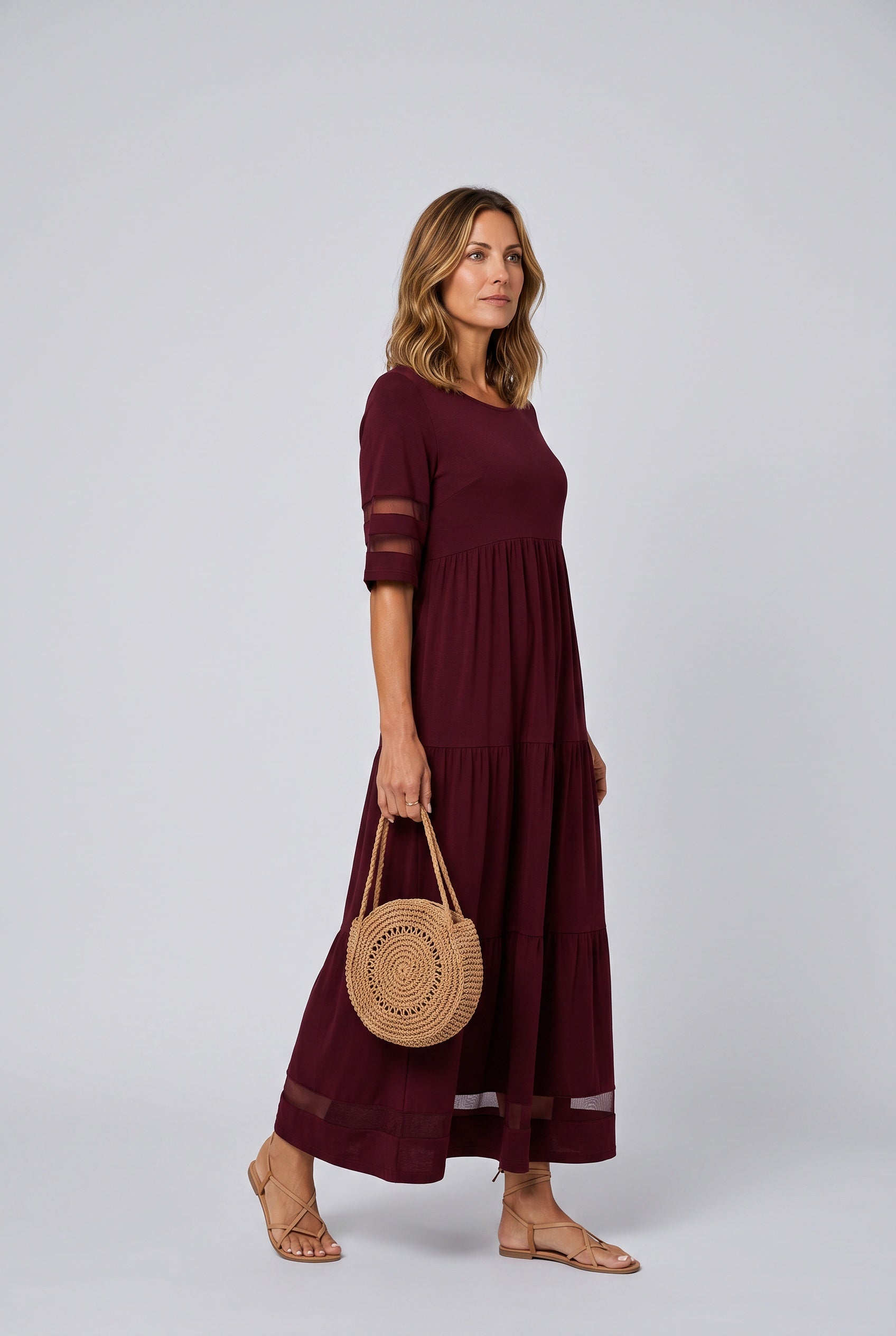 Talia | Round Neck Relaxed Maxi Dress