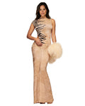 Aurelia | Animal Print Gathered Backless Maxi Dress