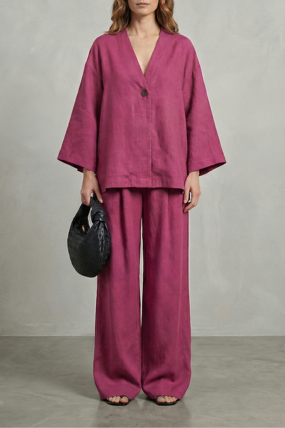 Morvella | Relaxed Wrap Long Sleeve Two Piece Set