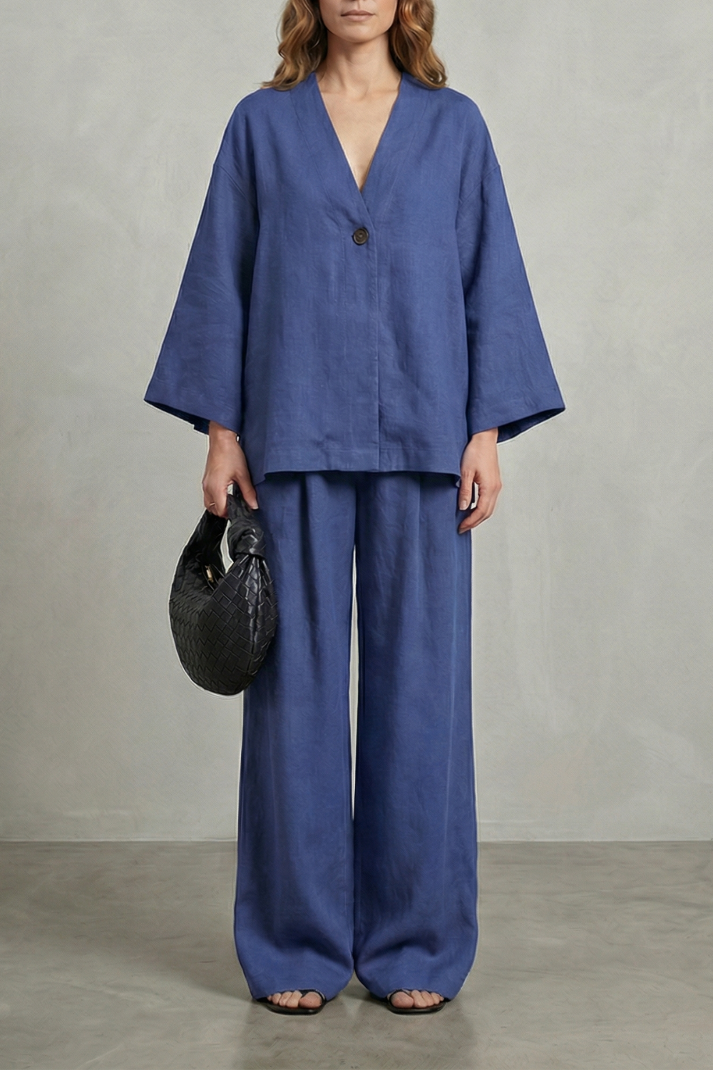 Morvella | Relaxed Wrap Long Sleeve Two Piece Set