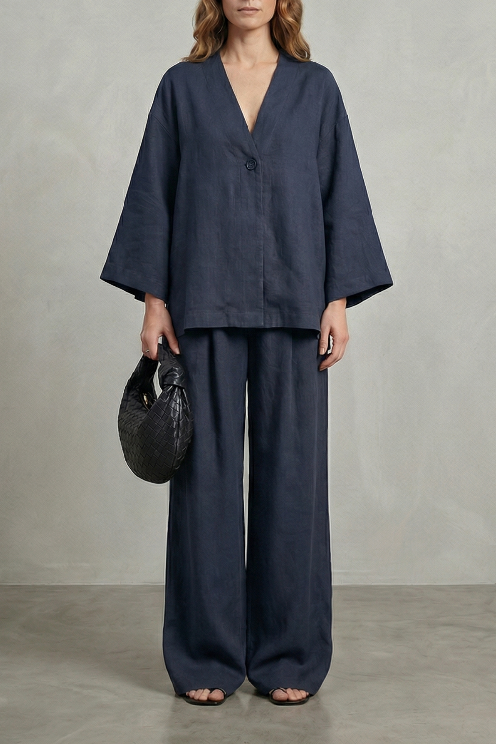 Morvella | Relaxed Wrap Long Sleeve Two Piece Set