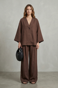 Morvella | Relaxed Wrap Long Sleeve Two Piece Set