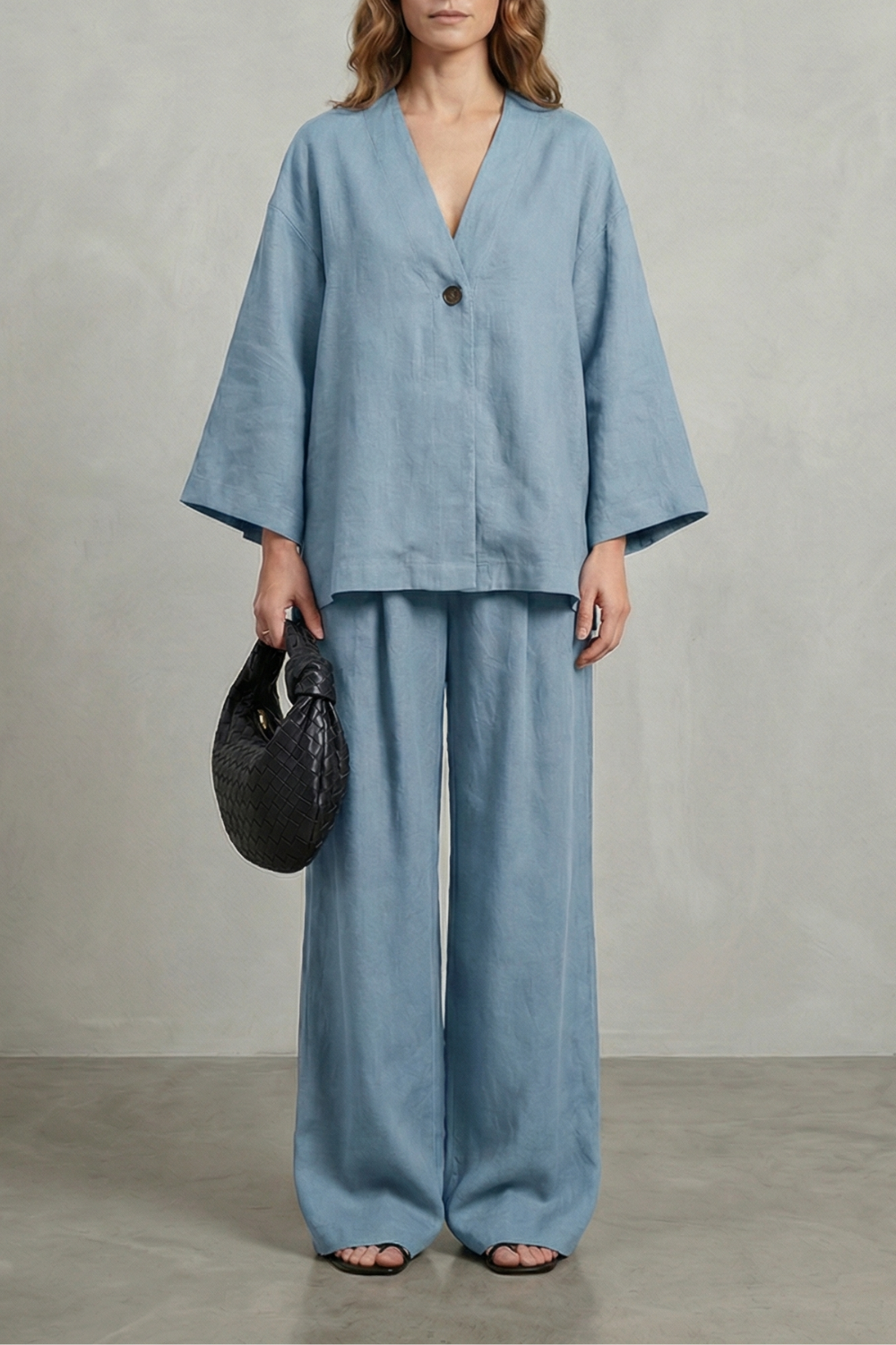 Morvella | Relaxed Wrap Long Sleeve Two Piece Set