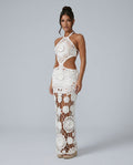 Rosa | Crochet Cut-Out Halter Maxi Dress