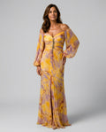 Eulalie | Off-Shoulder Pleated Long Sleeve Maxi Dress