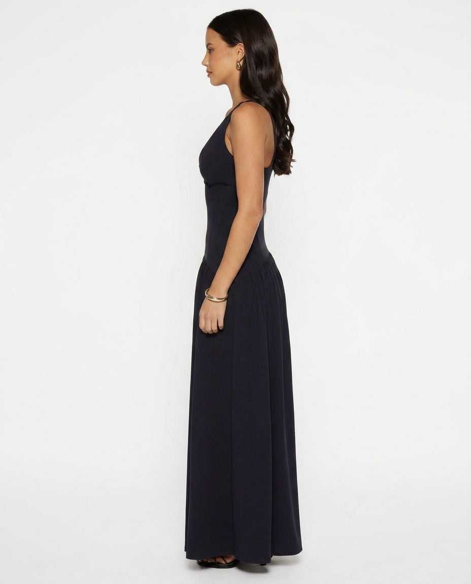 Novi | Drop Waist Crepe Maxi Dress