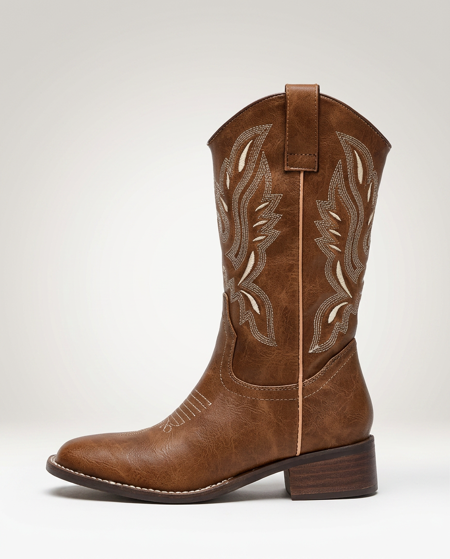 Odette | Embroidered Knee-High Western Cowboy Boot