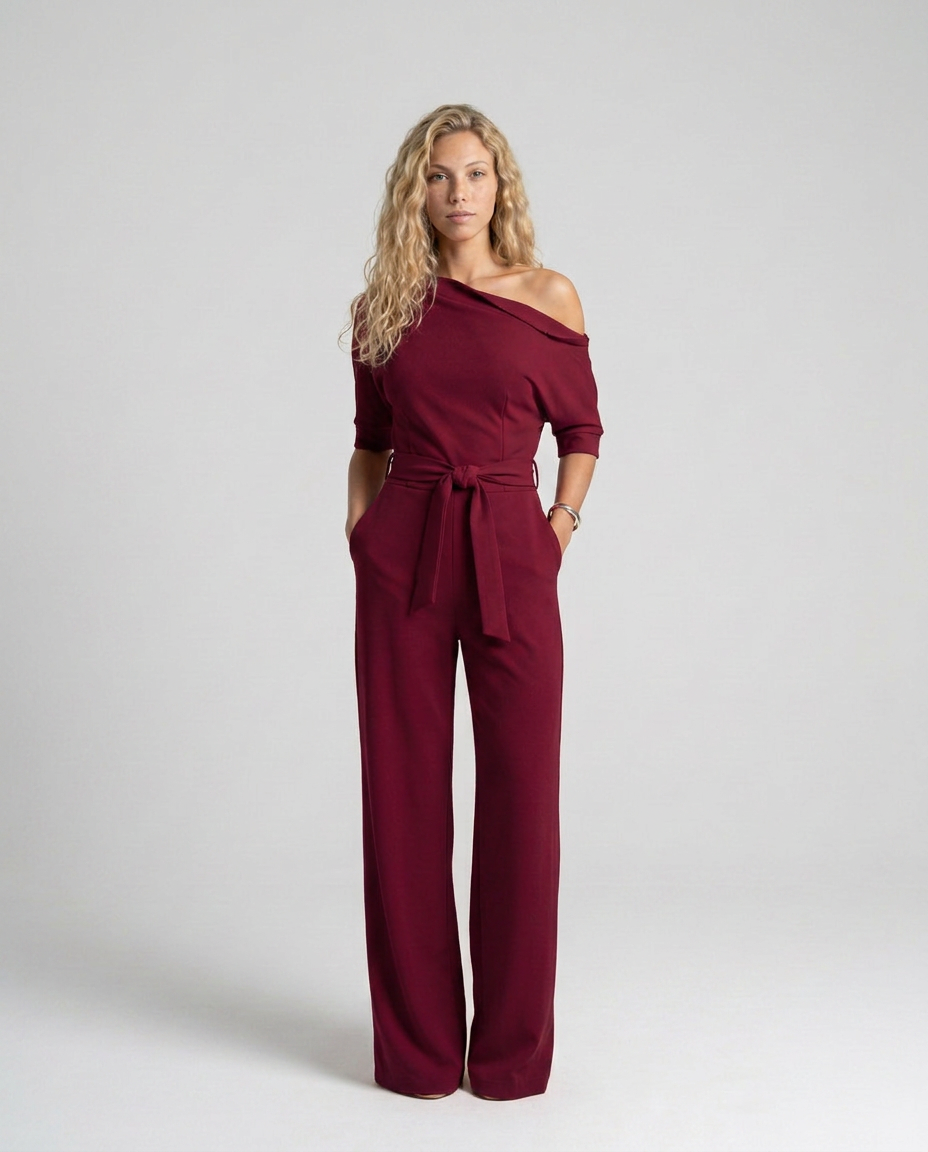Gracie | Off-Shoulder Jumpsuit with Wide-Leg Trousers