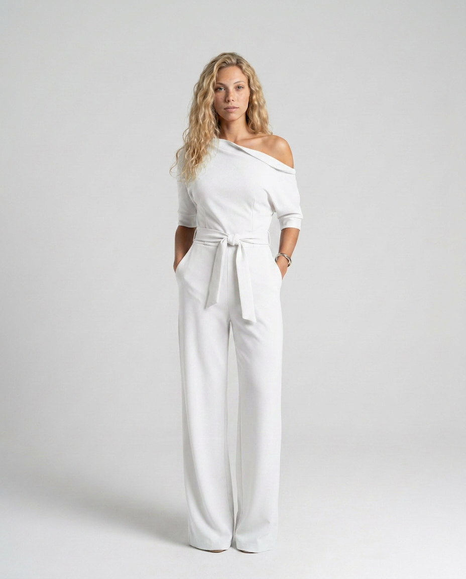 Gracie | Off-Shoulder Jumpsuit with Wide-Leg Trousers