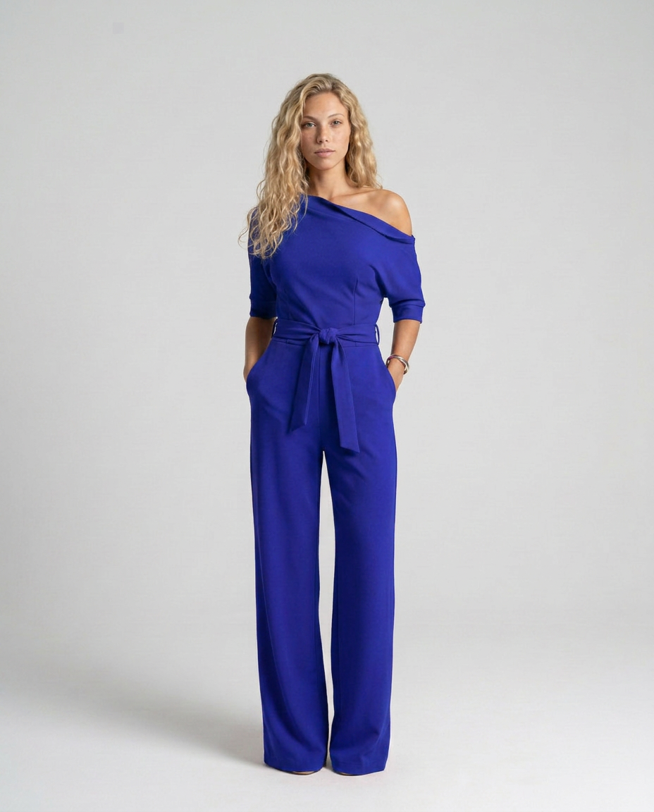 Gracie | Off-Shoulder Jumpsuit with Wide-Leg Trousers