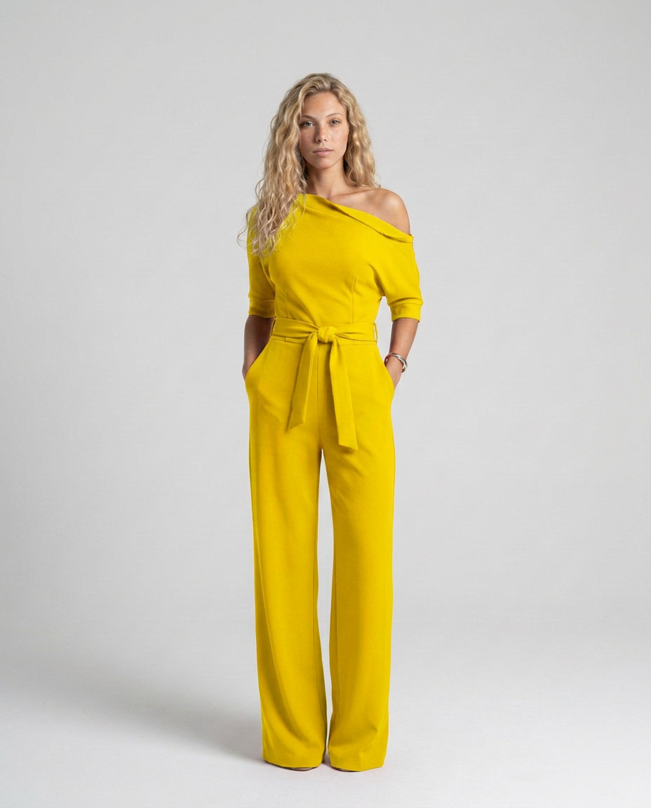 Gracie | Off-Shoulder Jumpsuit with Wide-Leg Trousers
