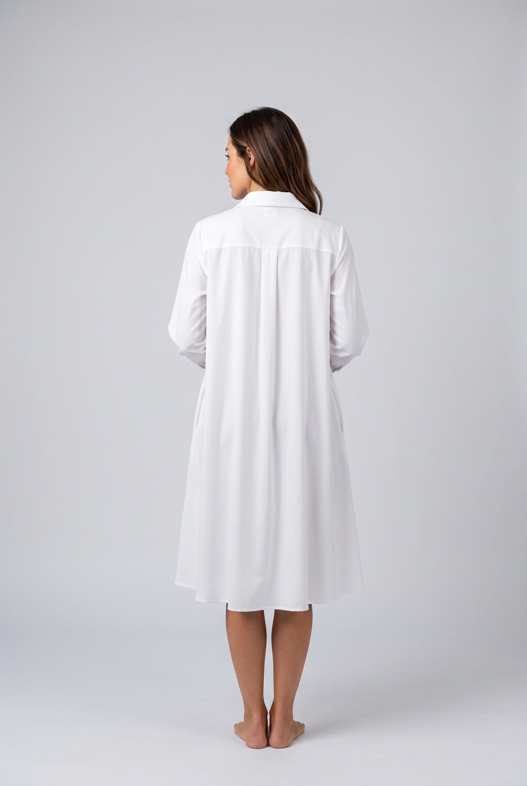 Bianca | Collared Long Sleeve Polo Midi Dress