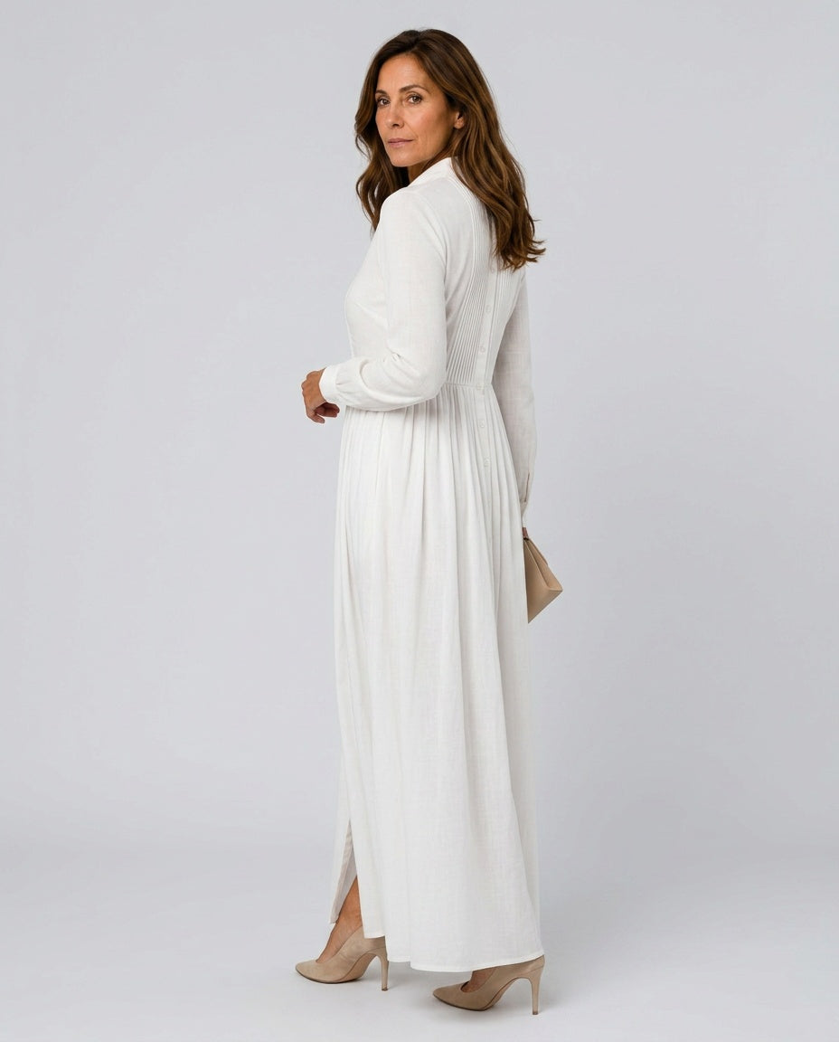 Lorena | Soft Flow White Maxi Dress