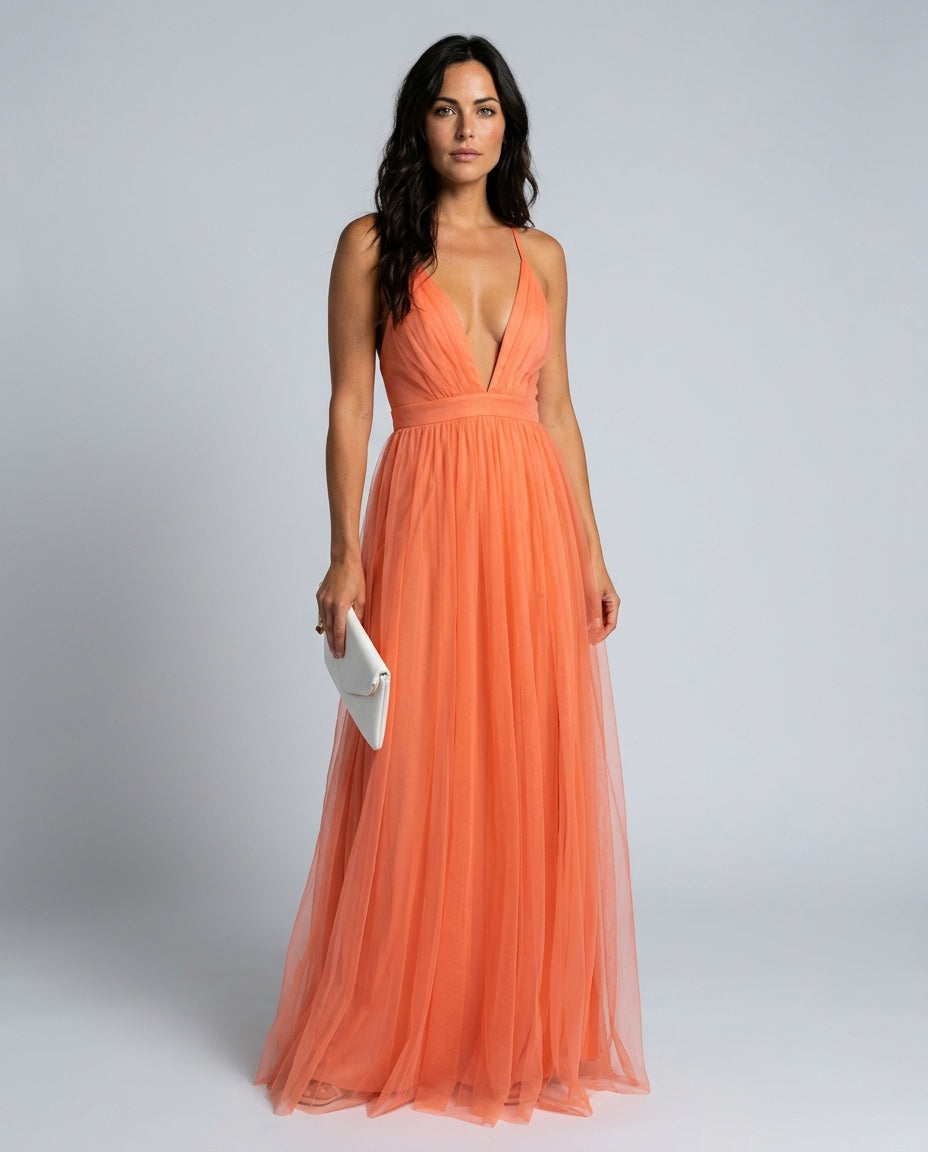 Josephine | Open Back Spaghetti Strap Maxi Dress