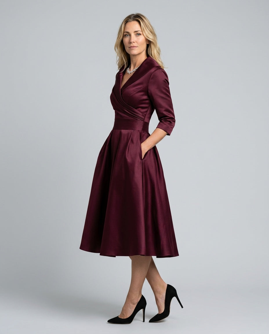 Faye | A-Line Midi with Lapel Detail