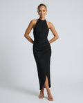 Mirène | Halter Neck Wrap Formal Maxi Dress